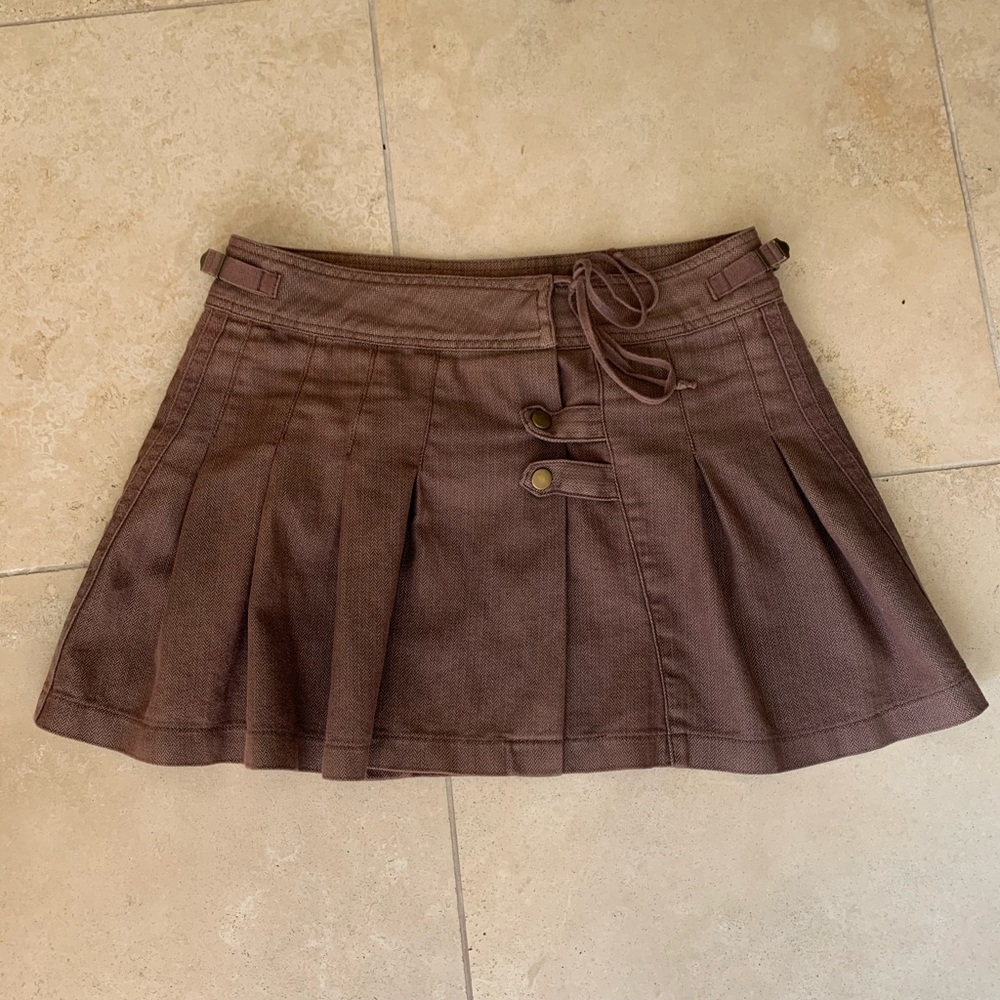 DA-NANG knit mini skirt with adjustable waist